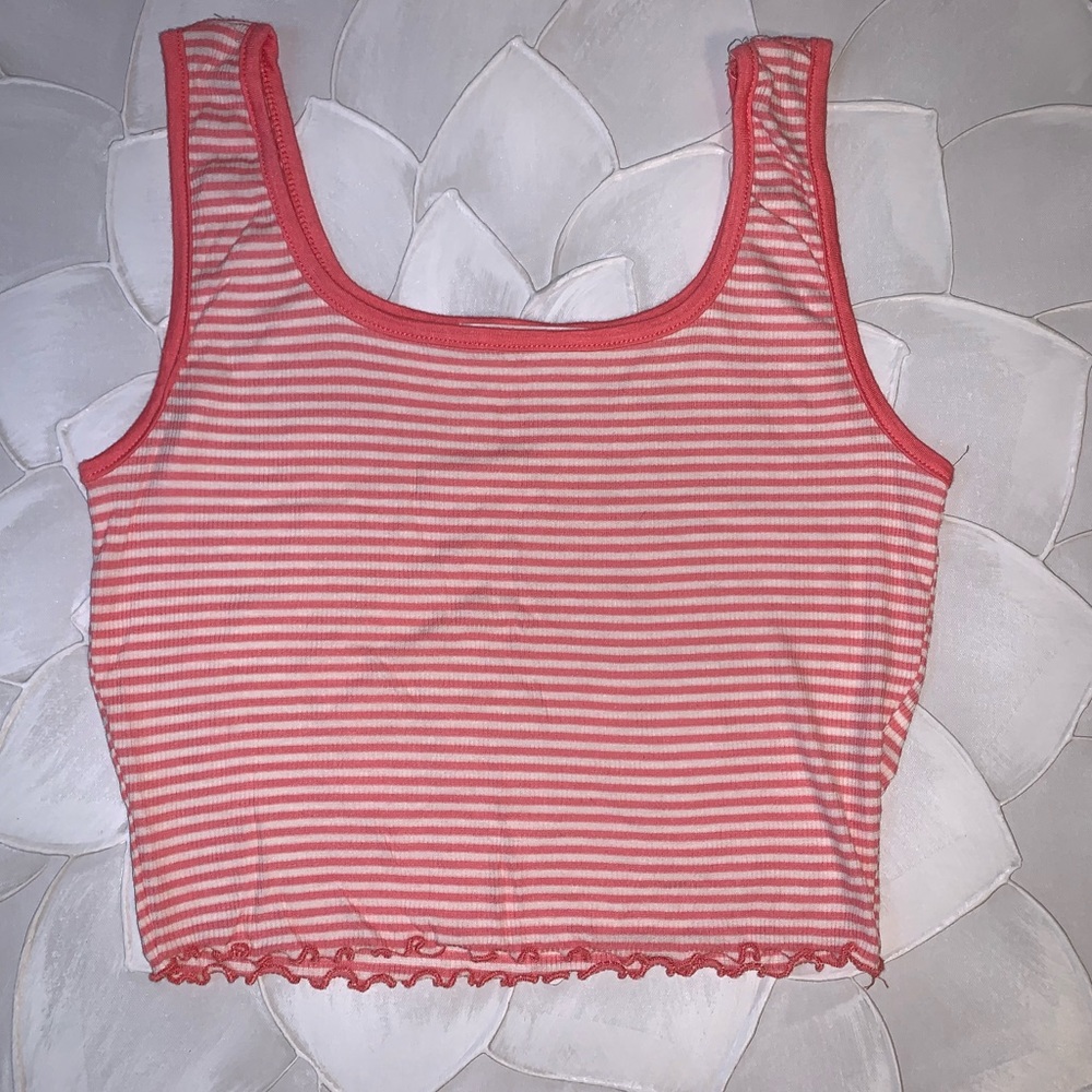Pink and white striped tank